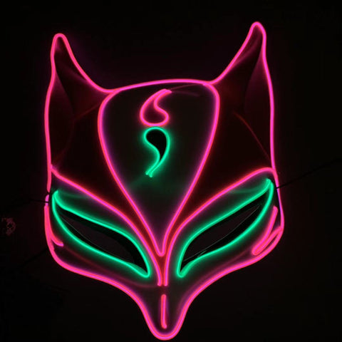 Neon Glow LED Rave Cat Mask