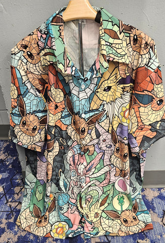 Eevee Evolution Stained Glass Hawaiian Shirt