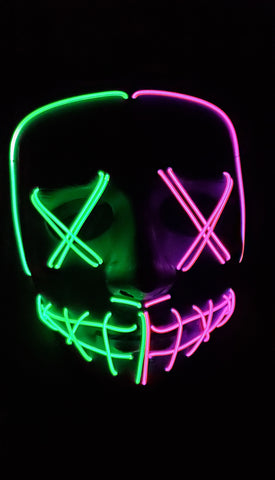 Purge Halloween Double Color Neon Glow Mask