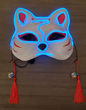 Neon Blue Kitsune Glow Mask