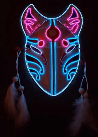 Kitsune Cosplay Neon Glow Mask