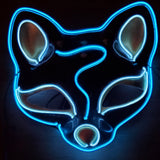Neon Blue Cosplay Cat Mask