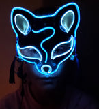 Neon Blue Cosplay Cat Mask