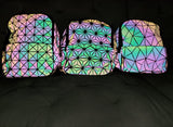 Holographic Geometric Color Changing Backpack