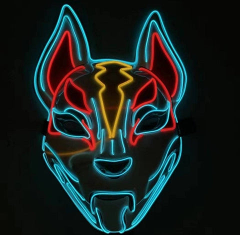 Fox Cosplay Neon Glow Mask