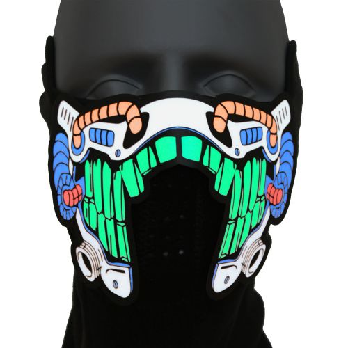 Sound Reactive Cyborg LED Rave Mask – Neon Culture