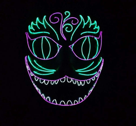 Mardi Gras Chesire Cat LED Glow Mask