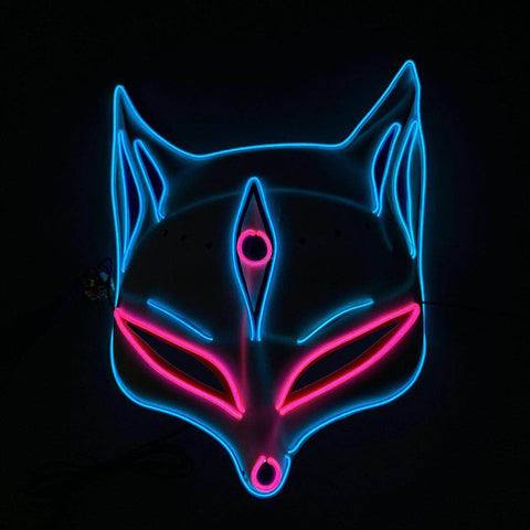 Neon Glow LED Cosplay Cat Mask